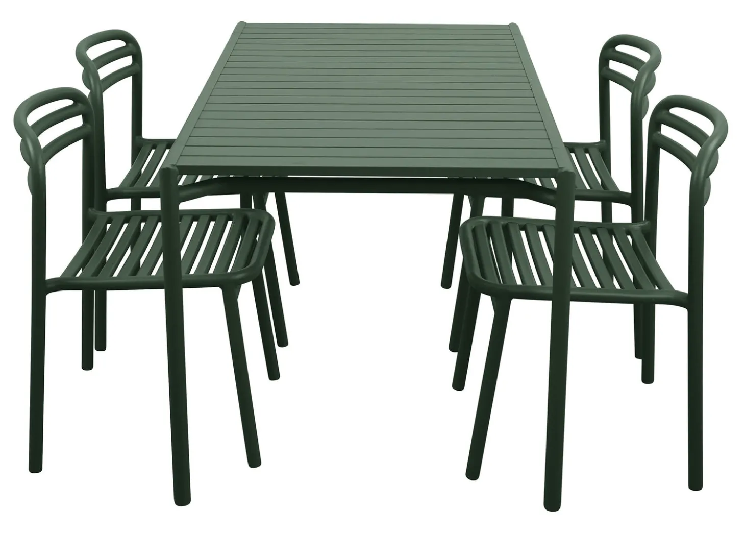 Bliss Matgrupp - Bord 130x80 cm + 4 st Stolar Dark Green