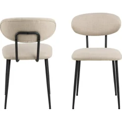 Delfino Matstol Basel tyg Beige