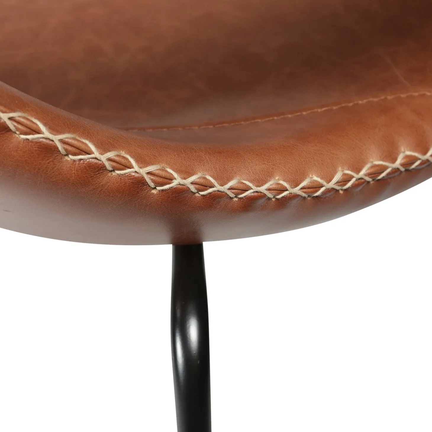 Flair Stol Light Brown Leather, Black