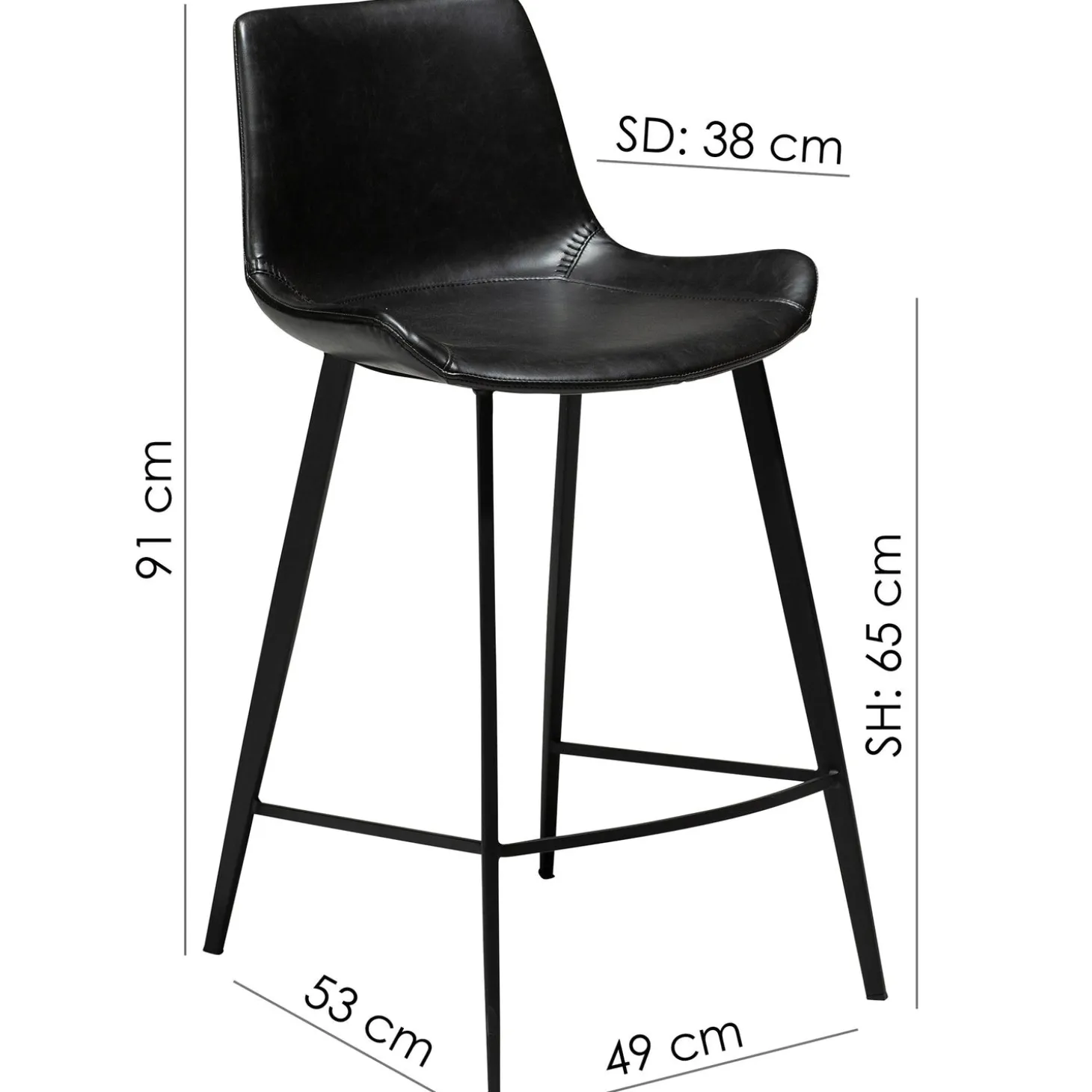 Hype Barstol Vintage Black, 65 cm