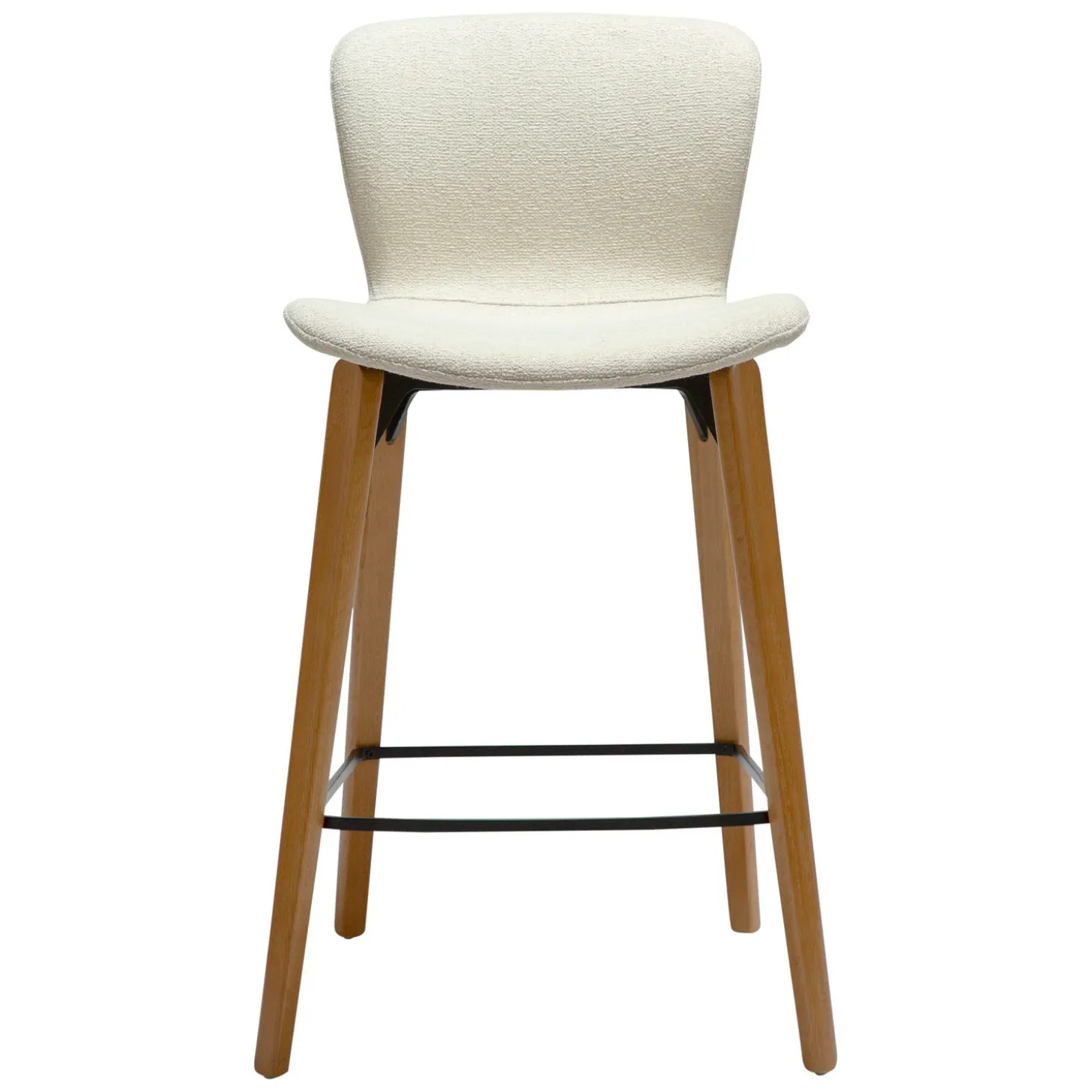 Paragon Barstol Bone White bouclé, Oak