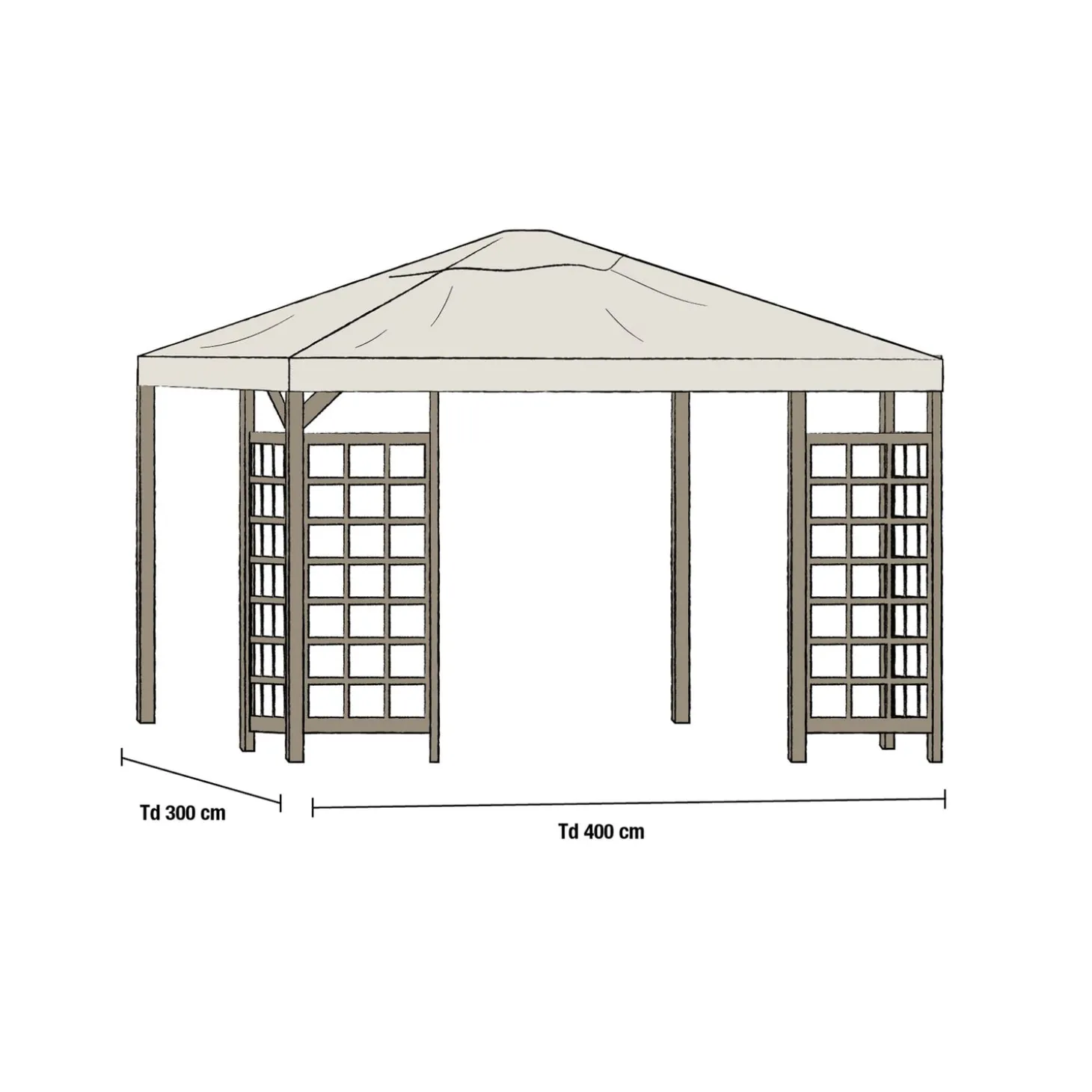 Paviljongtak till Hov Beige, 400 cm