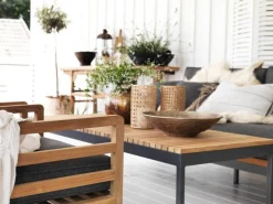 Zalongo 3-sits Soffa Teak/Grå Alu